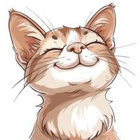 Joyful cartoon cat with a friendly smile and animated features vector