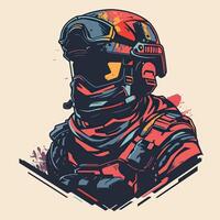 Minimalist Game Character Army Soldier Edition vector