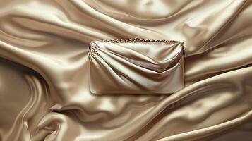 Clutch Elegance Against a Luxurious Satin Background photo