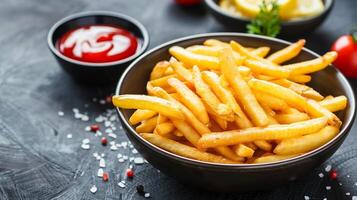 A Delicious Snack of Crispy Golden Fries Ready to Eat photo