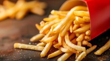 A Delicious Snack of Crispy Golden Fries Ready to Eat photo