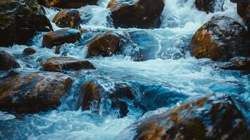 Tranquil Water Flow Over Rocks in Nature Embrace photo