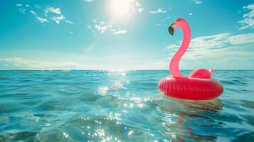 Bright Sunny Day with Pink Inflatable Flamingo photo