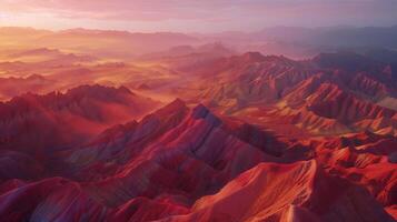 Dawn's Radiance over Zhangye Danxia Landform photo
