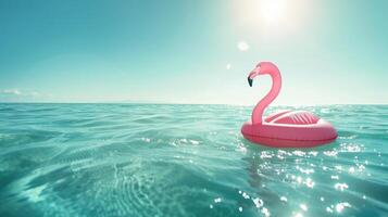 Bright Sunny Day with Pink Inflatable Flamingo photo