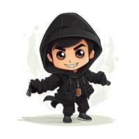 Hooded Thief Minimalist Character vector