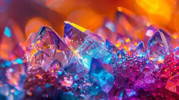 Stunning Macro Photography of Multi-Colored Crystal Formations photo