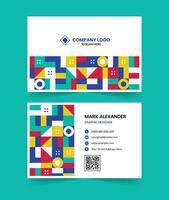 Flat design geometric pattern business card template vector