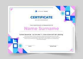Abstract geometric certificate template vector