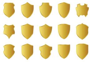 Shield icons set. Collection of security shield icons isolated on white background. Protect shield . Safety, protection, defence symbol. vector