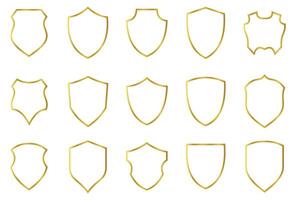 Shields outline set collection element vector
