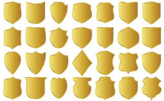 Shield icons set. Collection of security shield icons isolated on white background. Protect shield . Safety, protection, defence symbol. vector