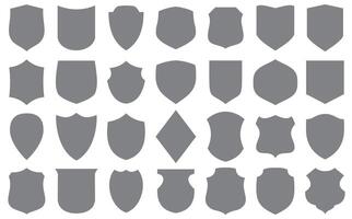 Shield icons set. Collection of security shield icons isolated on white background. Protect shield . Safety, protection, defence symbol. vector