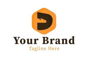 Bakery logo. letter D with bread. suitable for bakery brand, pastries, cakes, food and more. Simple design editable vector