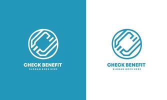 Creative and minimal business Check Benefit logo template. Abstract Check logo Pro vector