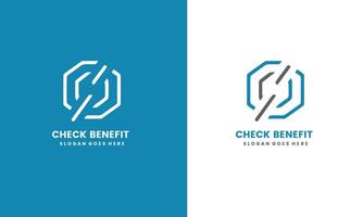 Creative and minimal Check Benefit logo template. Abstract Check logo Pro vector