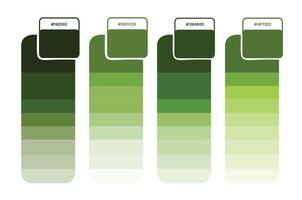 Green color's swatch colocation square pattern on a black background, abstract green Color Pantone set Pro vector