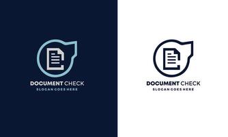 Simple and creative Document check audit logo pro vector