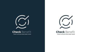 Creative and minimal Check Benefit logo template. Abstract Check logo Pro vector