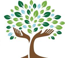 Tree Hands Logo illustration vector