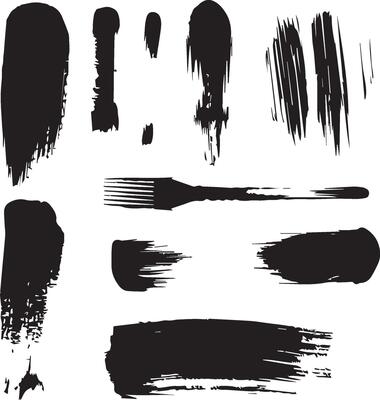 Grunge badge brush silhouette