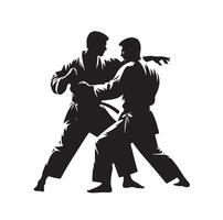 Set of Martial Arts Silhouette Design vector