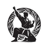 Set of Martial Arts Silhouette Design vector