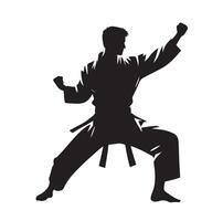 Set of Martial Arts Silhouette Design vector