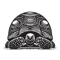 black illustration of a tortoise logo icon in silhouette. Perfect for branding, logos, or minimalist designs vector