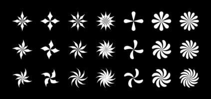 Y2k abstract shapes and figures. decorative elements for graphic design, trendy brutalist forms in 2000s aesthetics. vector