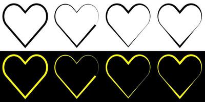 Heart outline, Heart icon. Heart shape outline illustration. vector