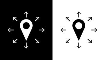 Location expansion location line symbol with arrows. vector