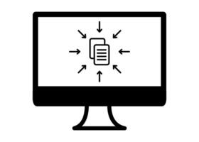 Content distribution outline icon illustration. vector