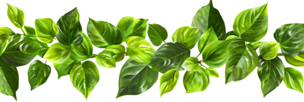 Green Leaves Illustration - Lush Greenery, Natural Foliage, Vibrant Color, Isolated Background, Botanical Design png