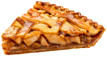 A Slice of Delicious Apple Pie with a Lattice Crust - Photo png