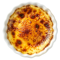 Creamy Dessert with Caramelized Topping in a White Ramekin - Photo png