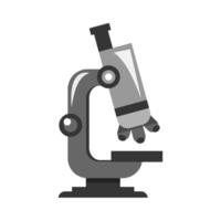 Gray microscope illustration perfect for science, research, medical, laboratory related projects, textbooks, and educational materials vector