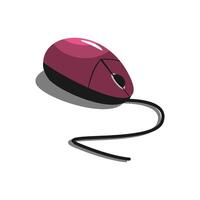Pink and black computer mouse illustration suitable for technology blogs, web design concepts, ecommerce websites, online shopping advertisements, and graphic design projects vector