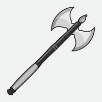 illustration Axe. design Battle Axe. Medieval Battle Axe Cartoon design illustration and icon for website, digital and print vector