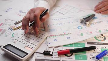 Accountant analyzing business audit 4k video