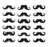 Set of men's mustache. graphics illustration vector
