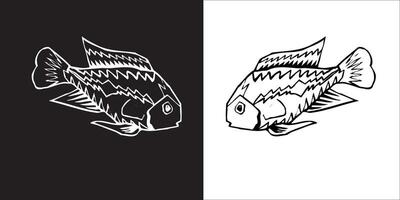 Illustration graphics of fish icon vector