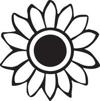 Flower Silhouette White Background vector