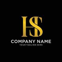 Initial Letter HS or SH Logo Design Template. Creative Abstract HS Logo Design Illustration vector