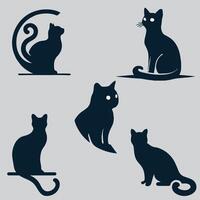 cats cat set silhouette image for your business. vector