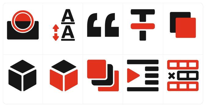 un conjunto de 10 herramientas de edición íconos como simétrico escala, simetría vector