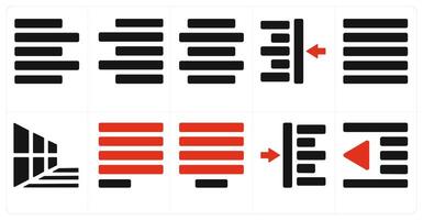 A set of 10 editingtools icons as Symmetrical Scale, symmetry vector