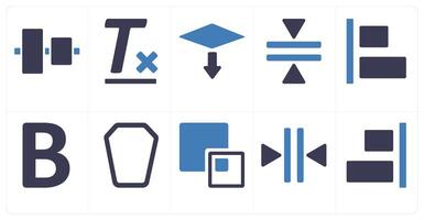 A set of 10 editing tools icons as Symmetrical Scale, symmetry vector