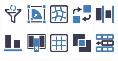 A set of 10 editing tools icons as Symmetrical Scale, symmetry vector