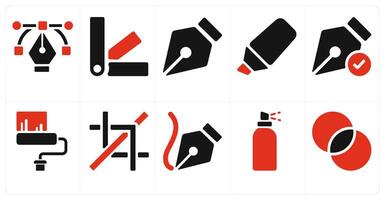 A set of 10 editingtools icons as Symmetrical Scale, symmetry vector